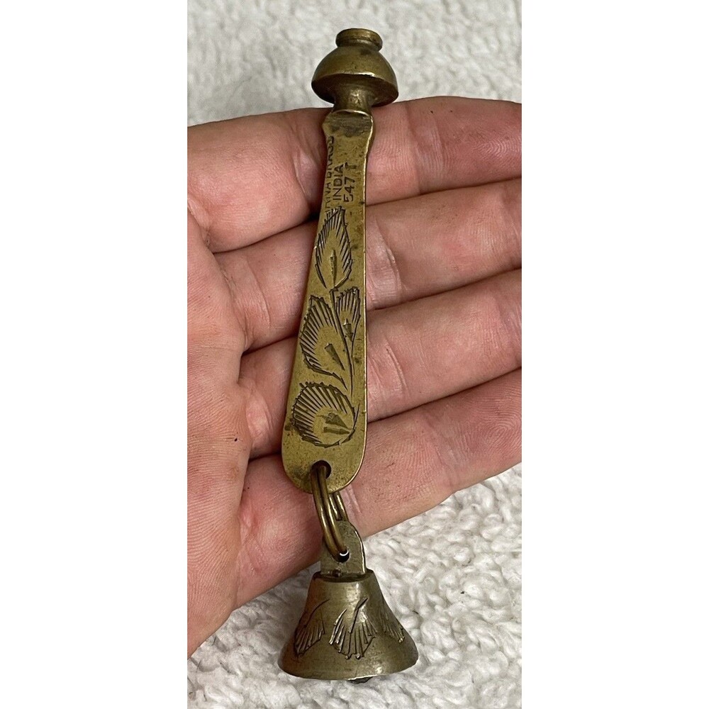 1960's Sarna Brass India Kailua Kona Hawaii Telephone Dialer w/Bell Hand made